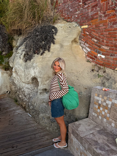 Coco Cutie Cardigan // Brown Stripe